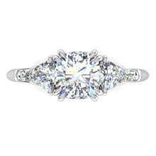 Afbeelding in Gallery-weergave laden, Kussen Echt Diamanten Verlovingsring 3 Karaat Biljoen Geslepen Wit Goud 14K
