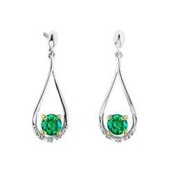 Briljant GIA-Gecertificeerd Smaragd Gemstone Earring – 1 karaat