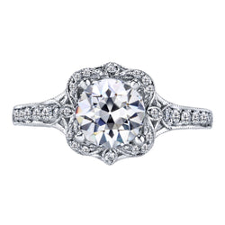 Diamant Halo Zetting Ring 3 karaat F/VS1 – 14 Karaat Witgoud