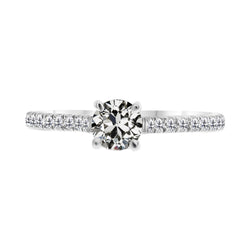 Luxueus Solitaire Ring met Accenten – Fijne Diamant 1 karaat |