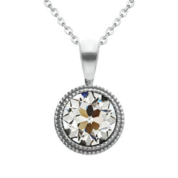 Druppel Hanger 14K Witgoud – Diamant Old Mine Slijpvorm 2 karaat