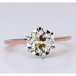 Luxe Diamant Solitaire Ring – 2 karaat 14 Karaat Tweekleurig Goud