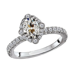 Antiek Cushion Briljant Halo Ring in 14K Witgoud – 4,50 karaat