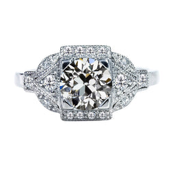 Antiek Cushion Fijne Diamant Verlovingsring – 2,50 karaat in 14