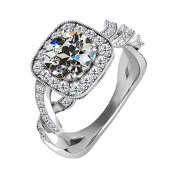 Diamant Halo Verlovingsring – 14K Witgoud 3,50 karaat