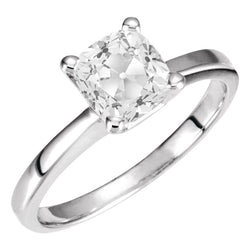 Solitaire Verlovingsring 14K Witgoud – Diamant Cushion 5 karaat