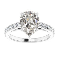 Handgemaakt Solitaire Ring met Accenten – Diamant 3 karaat |