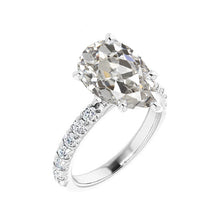 Afbeelding in Gallery-weergave laden, Old Mine Slijpvorm Diamant ring in 14K Witgoud – vooraanzicht
