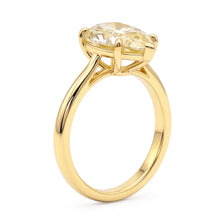 Afbeelding in Gallery-weergave laden, Larimar en diamant verlovingsring 2 karaat natuurlijk peervormig fantasiegeel solitair 18k goud
