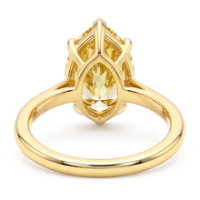 Afbeelding in Gallery-weergave laden, Larimar en diamant verlovingsring 2 karaat natuurlijk peervormig fantasiegeel solitair 18k goud

