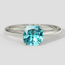 Afbeelding in Gallery-weergave laden, Levendige 1,25ct kussen Paraiba toermalijn solitaire
