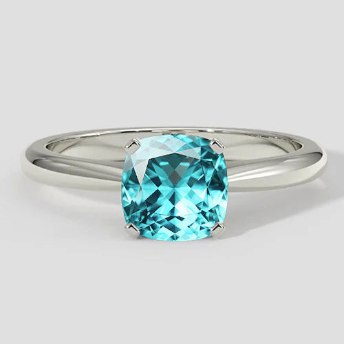 Levendige 1,25ct kussen Paraiba toermalijn solitaire