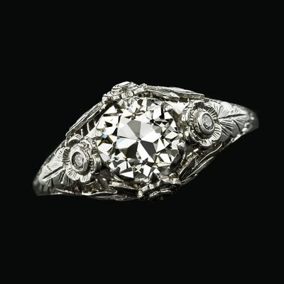 Like Edwardian Jewelry Vintage Stijl Ring Rond Oude Mijnwerker Echt Diamant