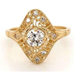 Like La Belle Epoque Sieraden Echt Diamant Antieke Stijl Ring Geel Goud