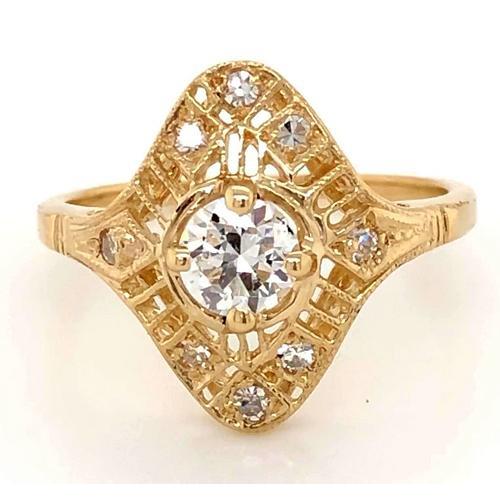 Like La Belle Epoque Sieraden Echt Diamant Antieke Stijl Ring Geel Goud