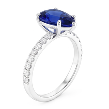 Afbeelding in Gallery-weergave laden, Luxe Royal Blue Saffier Gekleurde Steen Ring – 2 karaat 14K
