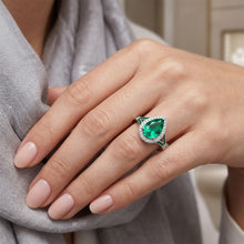 Afbeelding in Gallery-weergave laden, Luxe VVS Zuiverheid Fijne Smaragd Sieraadsteen Ring – 2 karaat

