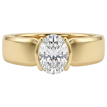Afbeelding in Gallery-weergave laden, Mannen Solitaire Ring Ovale Diamant 1,50 Karaat Geel Gouden Sieraden

