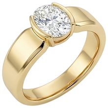 Afbeelding in Gallery-weergave laden, Mannen Solitaire Ring Ovale Diamant 1,50 Karaat Geel Gouden Sieraden
