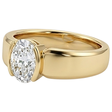 Afbeelding in Gallery-weergave laden, Mannen Solitaire Ring Ovale Diamant 1,50 Karaat Geel Gouden Sieraden
