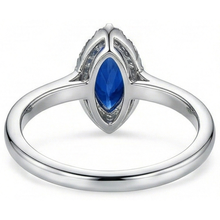 Afbeelding in Gallery-weergave laden, echte marquise saffier 2karaat ring op wit
