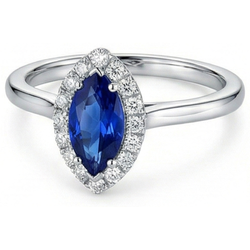 Echte Saffier Ring 2 Karaat