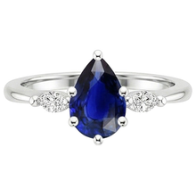 Afbeelding in Gallery-weergave laden, echte pear saffier 3karaat ring profielweergave
