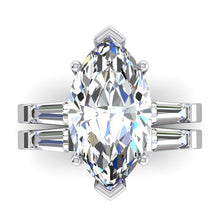 Afbeelding in Gallery-weergave laden, Markiezin Geslepen Diamant Ring Verloving Set 3,50 ct.
