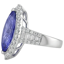 Afbeelding in Gallery-weergave laden, Marquise Tanzaniet en Natuurlijke uit de aarde gewonnen Diamant 17.25 Ct Ring Witgoud 14K

