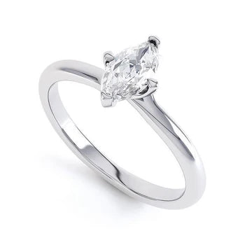 Markiezin Geslepen 1.50 Ct Solitaire Echt Diamanten Trouwring Witgoud