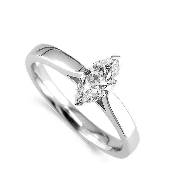 Markiezin Geslepen 1,60 Ct Solitaire Echt Diamanten Jubileumring Wit Goud 14K