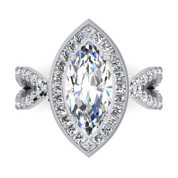 Marquise Halo uit de aarde gewonnen diamanten verlovingsring 5.50 karaat dames sieraden