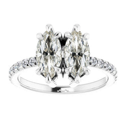 Op maat gemaakt Solitaire Ring met Accenten – Diamant 1 karaat