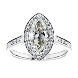 Authentiek Antiek Cushion Briljant Solitaire Ring met Accenten