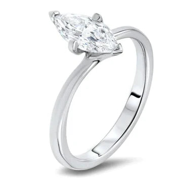 Marquise Cut Solitaire Echt Diamanten Trouwring 1.60 Ct 4 Tanden