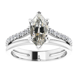 Antiek Cushion Diamant Solitaire Ring met Accenten 1 karaat