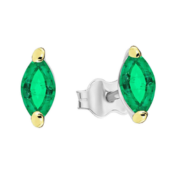 Bicolor 14K Goud GIA Gekeurd Colombiaanse Smaragd Gemstone