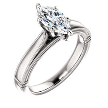 Afbeelding in Gallery-weergave laden, Marquise Solitaire Echt Diamanten Vintage Stijl Ring 2 Karaat
