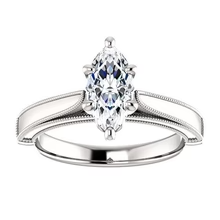 Afbeelding in Gallery-weergave laden, Marquise Solitaire Echt Diamanten Vintage Stijl Ring 2 Karaat
