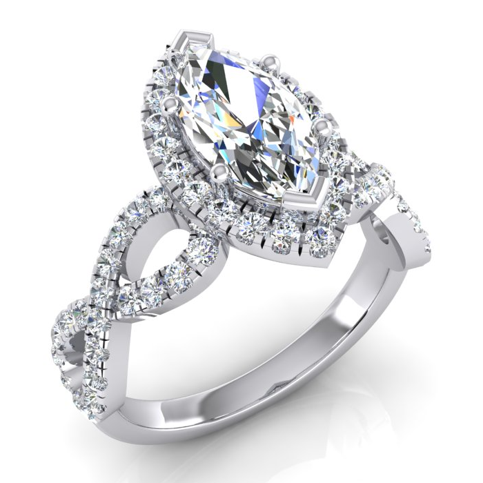 Marquise Infinity Natuurlijke Aarde Gewonnen Diamanten Sieraden