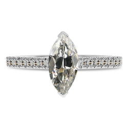 Diamant Solitaire met Zijstenen – 14 Karaat Witgoud 4,50 karaat