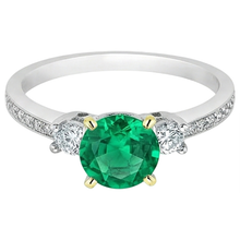 Afbeelding in Gallery-weergave laden, Designer Colombiaanse Smaragd Edelsteen Ring 2 karaat – zijaanzicht
