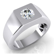 Afbeelding in Gallery-weergave laden, Briljant Mannen Ring 1-karaat 10K White Gold – vooraanzicht
