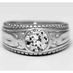 Fijne Diamant Mannen Ring – Old Mine Slijpvorm 2 karaat 10K