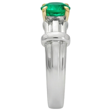 Afbeelding in Gallery-weergave laden, Smaragd Edelsteen Ring 2 karaat 14 Karaat Tweekleurig Goud – bovenaanzicht
