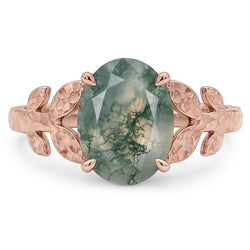 Met de hand vervaardigd Dendritic Agate Sieraadsteen Ring 4,0