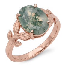 Afbeelding in Gallery-weergave laden, Met de hand vervaardigd Dendritic Agate Sieraadsteen Ring 4,0
