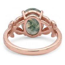 Afbeelding in Gallery-weergave laden, Met de hand vervaardigd Dendritic Agate Sieraadsteen Ring 4,0
