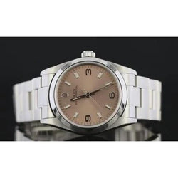 Middelgroot 31 mm Rolexdatumjust horloge met gladde rand en roze wijzerplaat roestvrij staal