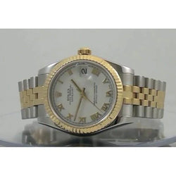 Midsize Datejust Horloge Witte Romeinse Wijzerplaat Staal & Goud Rolex Horloge